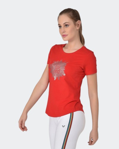 Pull Bilcee Femme Coton Rouge