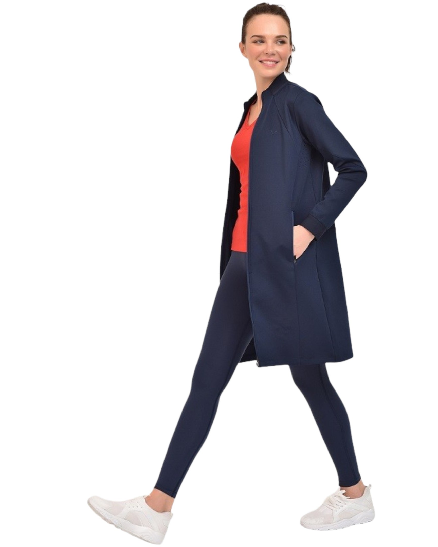 Veste Femme Bilcee Longue Bleu