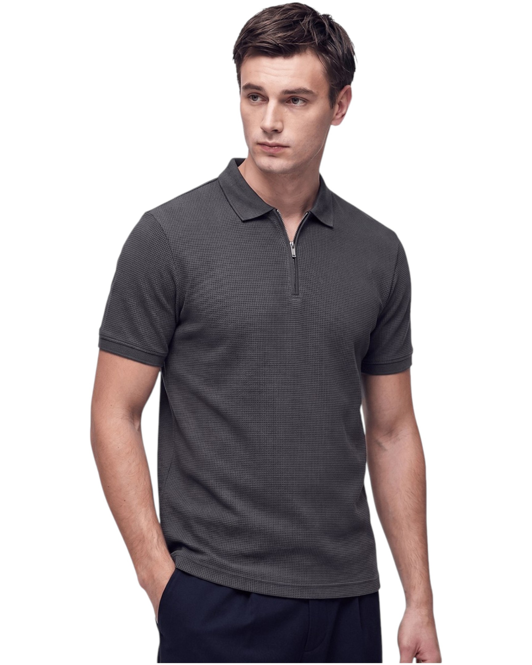 Chic Half-zip With Shirt Colla R