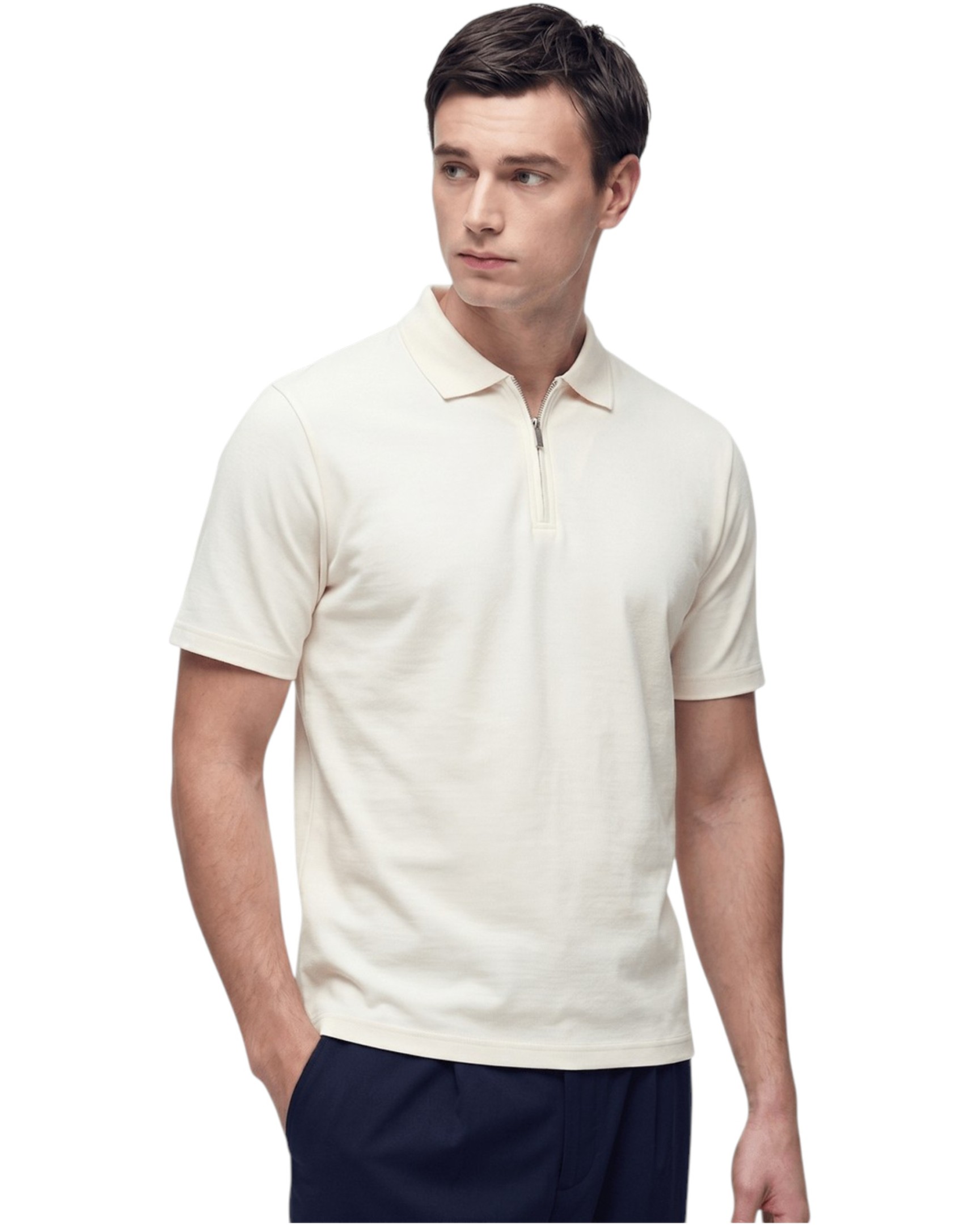 Chic Half-zip With Shirt Colla R